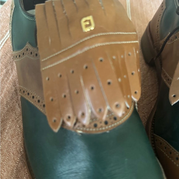 FootJoy Brown and Green Men's Oxfords - Picture 4 of 7